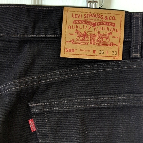 Levi's 90's Vintage 550 Classic Relaxed Fit Straight Leg Jeans Black 36 x 30 - Picture 14 of 15